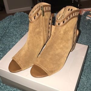 Franco Sarto peep toe bootie
